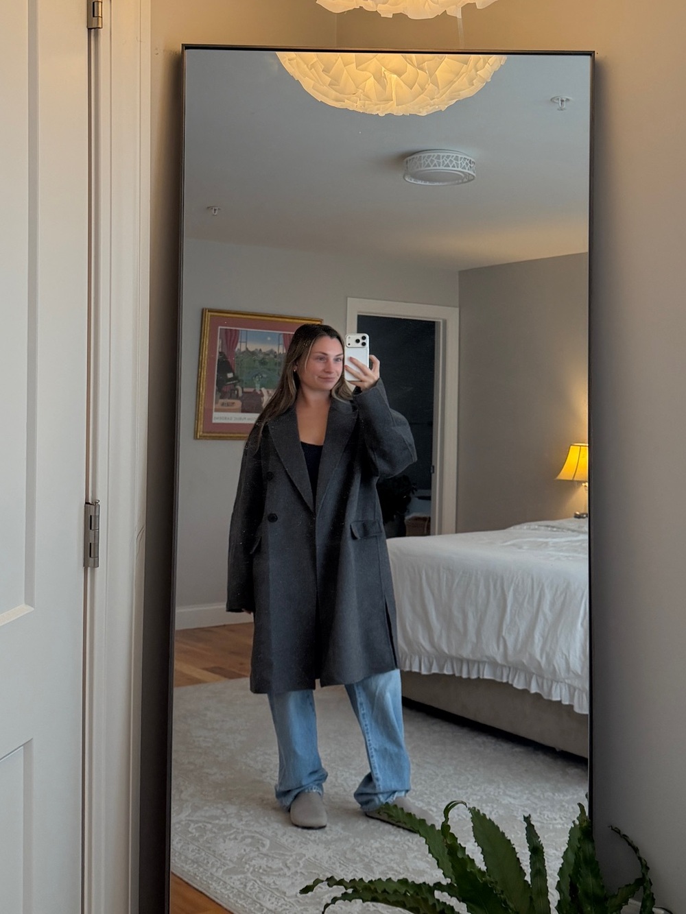 zara wool blend double breasted coat